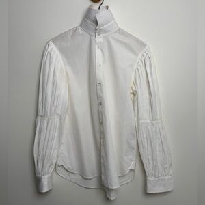 Ralph Lauren purple label pleated sleeve sculpted collar shirt size 8